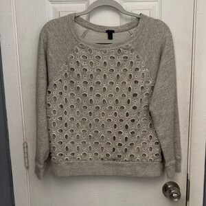 J. Crew Gray Eyelet Women's Sweater